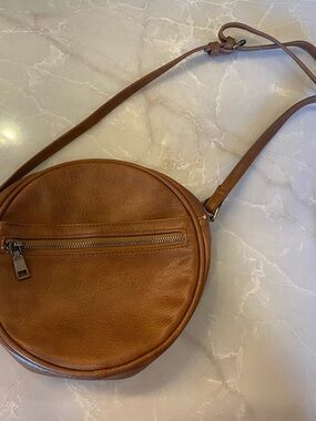 Antik Kraft Cognac Leather Crossbody Bag Card Holder Interior